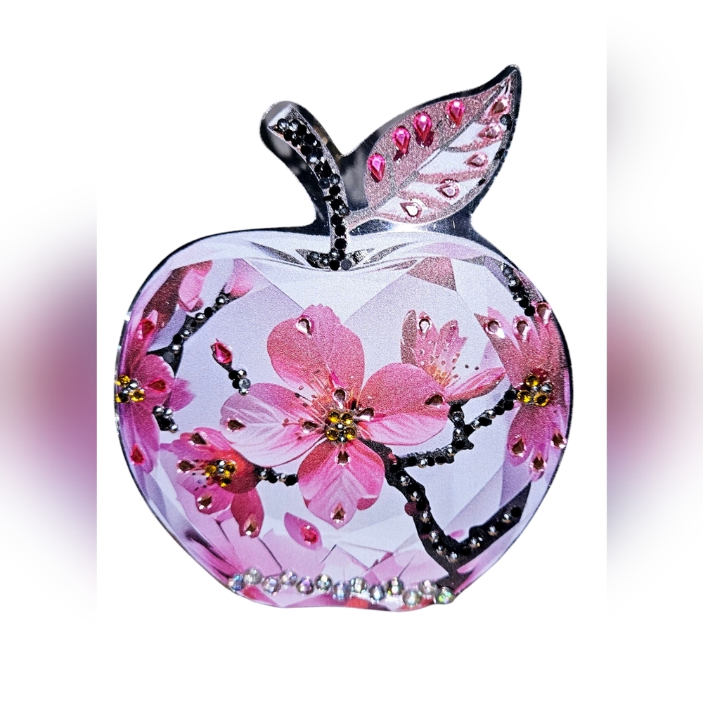 2D Apple Blossom Customized Rhinestone Acrylic Ornament Tabletop Home Decor